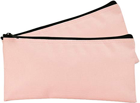 DALIX Bank Bags Money Pouch Securi Deposit Utility Zipper Coin Bag Pink 2 Pack