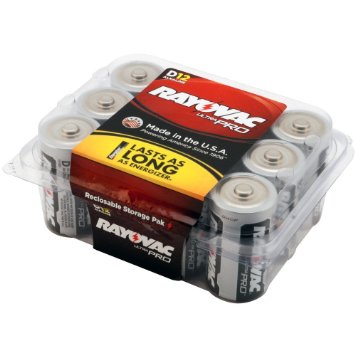Rayovac UltraPro Alkaline D Batteries 12-Pack with Recloseable Lid ALD-12