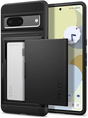 SPIGEN Slim Armor CS Case Designed for Google Pixel 7 (2022) Card Slider Holder Cover - Black