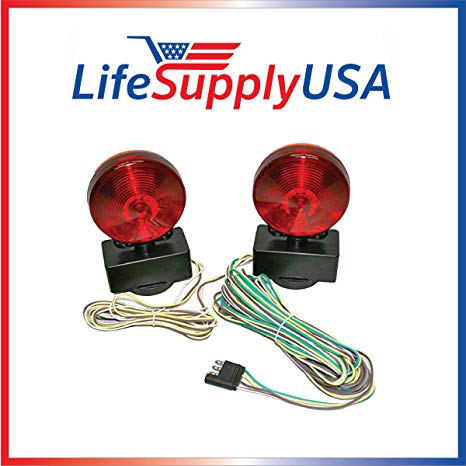 Easy Install 12 Volt Magnetic Towing Trailer Light Tail Lights