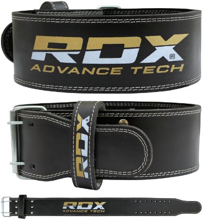 Auth RDX Cow Hide Leather Weight Lifting Belt Back Support Gym Training Fitness
