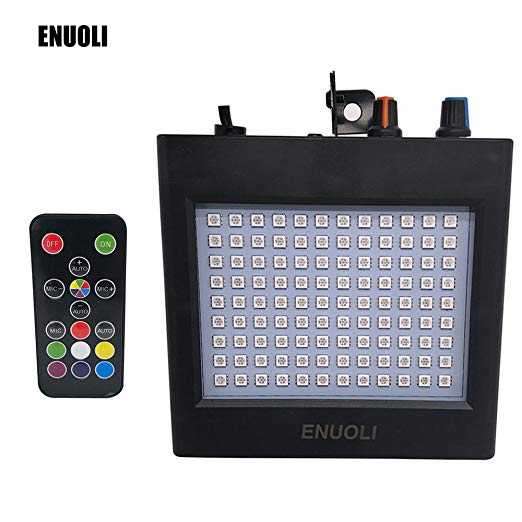 ENUOLI Ultra Bright RGB LED Strobe Lights 25W 108 LEDs Super Bright Mixed Flash Stage Lighting with Manual & Sound Activated Mode & Adjustable Flash Speed Control for Bar Xmas Wedding Club with Remote