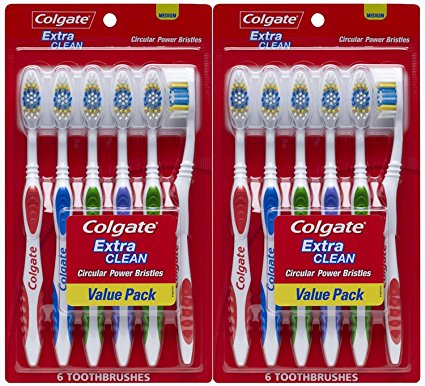 Colgate Extra Clean Full Head, Medium Toothbrush, 12 Count Style May Vary